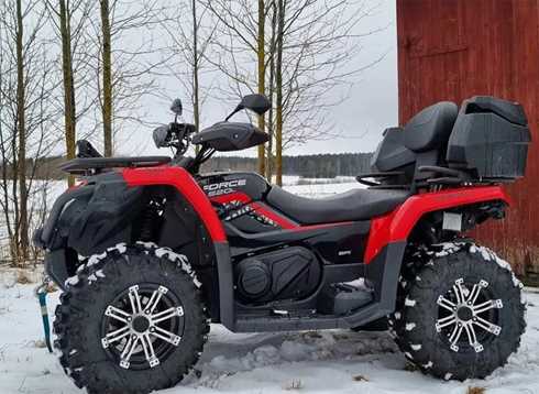 Röd fyrhjuling CFMoto CForce 520L stulen i Bergvik väster om Söderhamn